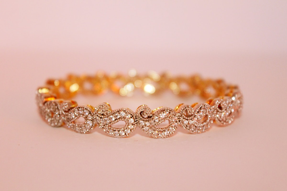 Diamond Studded Gold Bangles